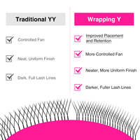 Extensiones de Pestañas Hechas a Mano TDANCE, Estilo YY Natural Clásico, con Retención Significativamente Más Larga y Acabado Impecable