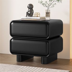 Nuovo Comodino in Legno Massello con Piano in Ardesia, Design Moderno e Semplice, 2 Cassetti Chiudibili a Chiave, Alta Qualità per Appartamenti - Product Image 2
