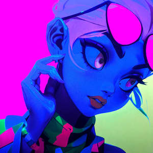 Impresión de Arte de Tinta de Neón de Anime Personalizada, Póster de Papel Fluorescente, Impresiones de <span class=keywords><strong>Manga</strong></span>, Ilustración Digital, Decoración de Pared para el Hogar del Artista - Product Image 5