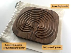 Laberinto de dedos de madera para meditación y oración, estilo cretense clásico - Product Image 6
