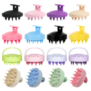 Cepillo de pelo impermeable para el hogar, cepillo masajeador de cuero cabelludo, cepillo de champú para masaje de cuero cabelludo de silicona para cabello grueso y fino - Product Image 1