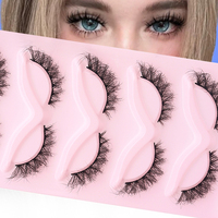 DINGSEN 5 paires de cils en gros, bandes de cils 3D, cils œil de chat, faux cils en vison, cils volumineux et naturels
