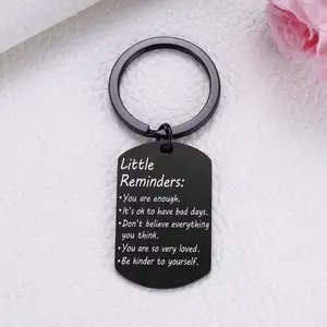 Customized Engraving Logo Stainless Steel Keychain Pendant Pet Dog ID Name Card Blank Metal Laser Logo Keychains