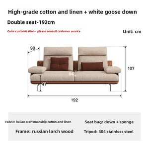 Canapé simple en tissu de luxe léger de style nordique moderne |   <span class=keywords><strong>Fauteuil</strong></span> multifonctionnel à dossier haut et accoudoirs mobiles pour petits appartements - Product Image 5