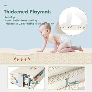 Tapis de jeu pour bébé pliable, réversible, double face, imperméable, en mousse épaisse - Product Image 6