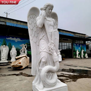 Estatua de mármol de tamaño real, escultura de Arcángel de Saint Michael, piedra - Product Image 2
