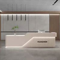 Bureau de réception moderne en bois pour entreprise, magasin de vêtements, clinique dentaire, hôtel, restaurant, boutique ou bar