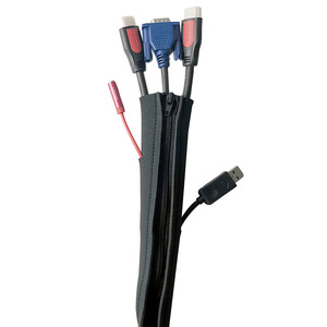 Organizzatore di Cavi in Neoprene Personalizzato, Set da 4, 19-20 Pollici, Protezione Cavi con Cerniera per Gestione Cavi di Scrivania, Computer e TV - Product Image 2