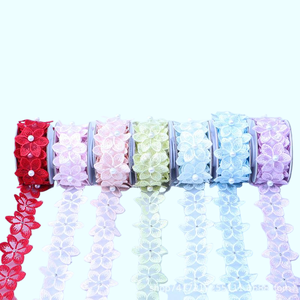 다양한 색상의 레이스 리본, 여성 속옷이나 파티 장식용 비즈 레이스 리본, 의류 액세서리 - Product Image 4