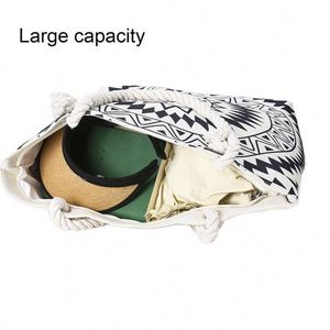 Nouveau sac de plage bohème à imprimé numérique pour l'été, sac de voyage, sac de sport, sac de rangement, sac fourre-tout grande capacité, sac de shopping en toile - Product Image 5