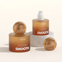 Flacon en verre cylindrique plat à dégradé multicolore 50ml 100ml avec pompe, emballage cosmétique de luxe personnalisé avec logo pour soins de la peau