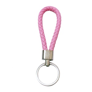 Vente à chaud <span class=keywords><strong>porte</strong></span>-clés tissé tressé en <span class=keywords><strong>cuir</strong></span> Pu <span class=keywords><strong>porte</strong></span>-clés en acier inoxydable avec pendentif <span class=keywords><strong>porte</strong></span>-clés de voiture accessoires pour bricolage - Product Image 5