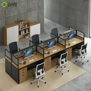 Foshan Furniture Supplier Xinda Clover Office Cubicle Workstation Modern For 2 4 6 8 Person