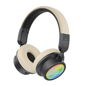 블루투스 헤드셋 용 Kisonli A7 액티브 Dermatoglyph 휴대용 <span class=keywords><strong>RGB</strong></span> LED 조명 온이어 및 오버이어 무선 - Product Image 2