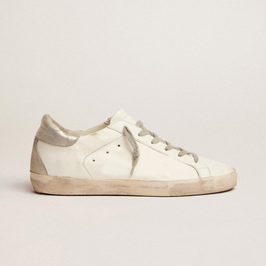 Sneakers in pelle effetto invecchiato da coppia, con tacco glitterato, allacciate, punta tonda, piatte, stile retrò, in pelle bovina, casual, da passeggio, Factory Who - Product Image 4