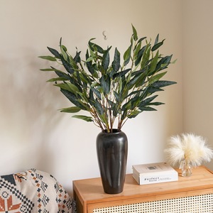 Planta Artificial de Hojas de Eucalipto Verde Oscuro de Avery, Rama Individual, Decoración para Bodas, Estilo INS - Product Image 1