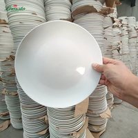 Assiettes de Dîner Modernes en Céramique Blanches, Vierge, Personnalisables avec LOGO, pour Restaurants et Hôtels, Vente en Gros, Tailles 12/13/14/10/8 Pouces, Porcelaine, Pas Cher en Vrac