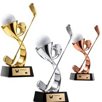 Trophée de golf personnalisé en métal poli gravé au laser pour les tournois
