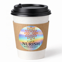 Impression d'autocollants personnalisés avec logo, autocollants holographiques laser arc-en-ciel, rouleaux d'autocollants ronds pour gobelets à café, autocollants auto-adhésifs, autocollants holographiques