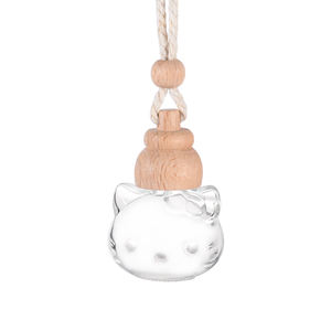 Nouveau style, flacon d'aromathérapie pour voiture en forme de chat mignon, 10 ml, pendentif, cordon, bouchon à vis, mini flacon en verre vide pour huile essentielle - <span class=keywords><strong>Acheter</strong></span> - Product Image 5