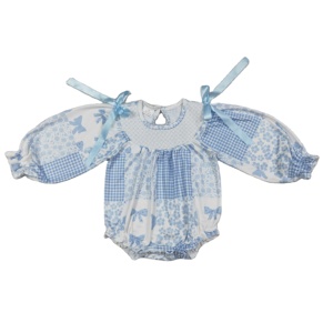 ชุดรอมเปอร์เด็กหญิง RTS Boutique แบบสม็อค แต่งดอกไม้ น่ารัก ขายส่ง เสื้อผ้าเด็กทารก ผ้าฝ้ายผสมสแปนเด็กซ์ สไตล์ลำลอง - Product Image 1