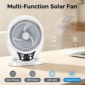 Ventilateur solaire rechargeable authentique à refroidissement par air, ventilateur sur pied extérieur, ventilateur solaire mécanique - Prix - Product Image 5