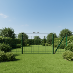 Recinzione in Acciaio Euro 82ftx3.9ft, Traliccio Verde per Giardino Esterno - Product Image 2