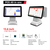 Q6 15.6 İnç Hepsi Bir Arada Dokunmatik POS Sistemi Perakende ve Restoranlar İçin Windows İşletim Sistemli Kullanımı Kolay Kasa Terminali