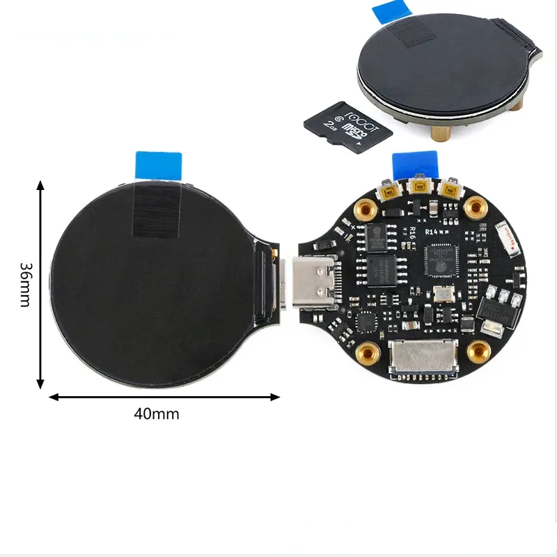 1.28 Inch Round IPS 65K Color TFT Display LCD Screen Module 240*240 GC9A01 Driver WIFI BLE Type-C ESP32-TFT Development Board