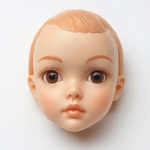 Teste di bambole personalizzabili fai da te per giocattoli da bambina, in vinile PVC, altezza 48 cm, testa di bambola con pelle liscia e trucco occhi blu - Product Image 3