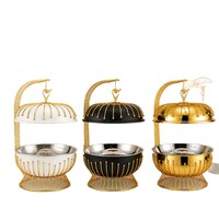 Chauffe-Plats Buffet BOSAI en Acier Inoxydable, Chauffage à l'Alcool Luxe Léger, Finition Dorée, Capacité 8L, Couvercle Suspendu, Idéal Hôtels