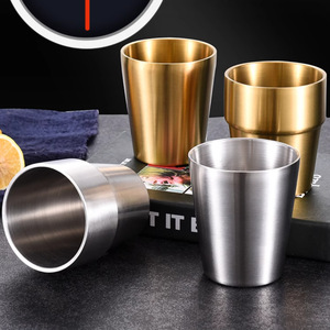 Vaso de acero inoxidable de doble pared 304, recto, para café, té, cerveza, uso en fiestas - Product Image 1