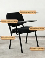 Chaise d'école ergonomique empilable en fer à prix abordable avec tablette d'écriture pour bureau, conférence et salle de classe