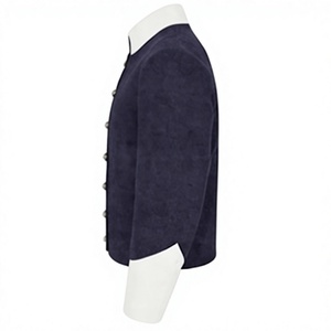Veste formelle vintage à col contrastant et boutonnée pour homme, à manches courtes, respirante, coupe-vent et imperméable, idéale pour les performances scéniques - Product Image 6