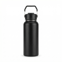 Bouteille d'eau isotherme Jiahe personnalisée avec logo, capacité 32 oz (1000 ml), en acier inoxydable, à large ouverture, double paroi, anti-fuite, pour le camping
