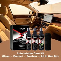 Kit d'entretien intérieur automobile : Nettoyant, Protecteur, Désodorisant en spray avec serviette en microfibre – Nettoyage en profondeur, Protection longue durée, Fraîcheur totale