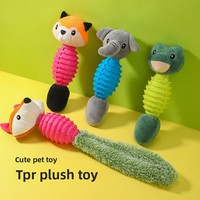 Vente en gros de jouets en peluche TPR + écologiques à mâcher pour le soulagement des chiens JUGUET PARA PERRO de style mignon et interactif