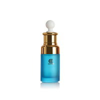 Bouteille en verre ronde colorée unique de 50ml avec compte-gouttes et bouchon en aluminium à vis pour diffuseur et emballage