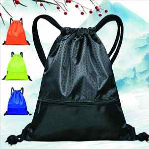 Sac à dos de sport léger et facile à transporter avec cordon de serrage, idéal pour les activités de plein air, le fitness et les voyages, fabriqué en polyester avec fermeture éclair - Product Image 1