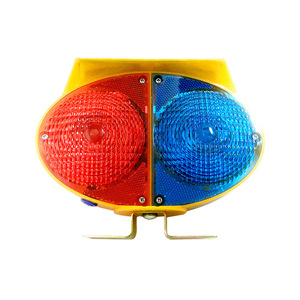 ไฟเตือนจราจร LED สีเหลืองอำพัน พลังงานแสงอาทิตย์ พร้อมแผงกั้นพลาสติก PVC ไฟกระพริบ ป้องกันน้ำ IP65 สำหรับกรวยเตือนบนถนน - Product Image 1