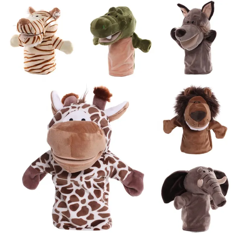 Marioneta de mano de animales de 23cm, juguetes de peluche rtoon, marionetas de mano de animales educativos para bebés, muñeco de juguete para niños
