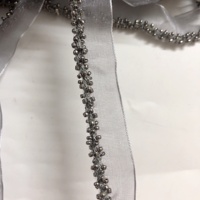 En stock, dentelle à mini-perles en maille de 1,5 cm, garniture pour vêtements, manches, accessoires de bordure, ruban LT2384B