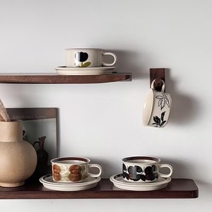 L 250ml <span class=keywords><strong>pintura</strong></span> de mano nórdica capuchino americano Latte taza de café de cerámica y platillo con plato - Product Image 2