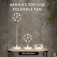 Ventilateur rafraîchisseur d'air pliable rechargeable par USB 3600 mAh - Portable pour voiture et extérieur, construction en plastique