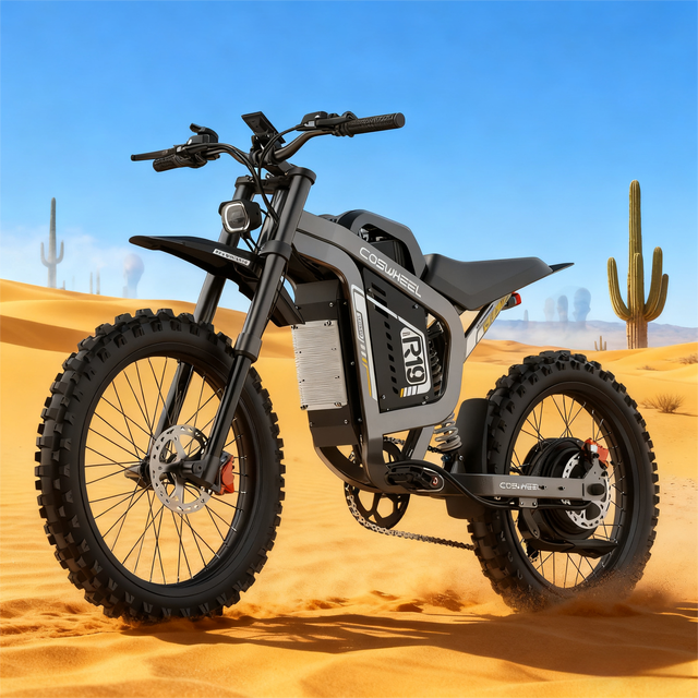High-Power Electric Off-Road Motorcycle with 6000W Brushless Motor and 72V Battery for Trail Riding