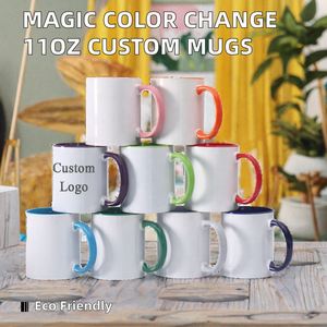 Tazas de Café de Cerámica con Logotipo Personalizado, Impresas con Serigrafía, Ecológicas, que Cambian de Color, de 11 oz, Venta al Por Mayor de Fábrica - Product Image 2