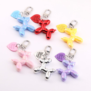 Llavero de Perro Globo de Resina Plástica y Aleación de Zinc, Accesorio de Joyería DIY en Forma de Corazón para Bolsos, Estuches de Auriculares y Cadenas - Product Image 5