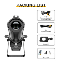 Projecteur Leko SHEHDS 250W RGBWAUV Zoom LED Blanc Silencieux Profilé pour Scène, Théâtre, École, Église