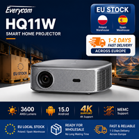 Proyektor EU Stock HQ11W 1080P Mendukung Full 4K Home Theater Projector 3600 ANSI 3+64GB Android 15 Video Projectors
