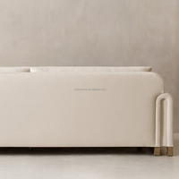 Modernes Skulpturales Modulares Indoor-Sofa-Set mit Holzbeinen Quadratische Form für Apartment-Wohnzimmer